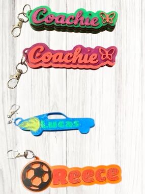 4 Custom 3d Crafted Keychains for @bfreeseboutique